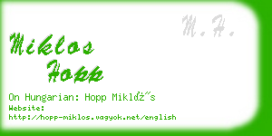 miklos hopp business card